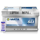 Varta Starterbatterie DYNAMIC SLI 80Ah 740A F17 + Pol-Fett [Hersteller-Nr. V908797] für Alfa Romeo, Alpina, BMW, Chevrolet, Chrysler, Dodge, Fiat, For