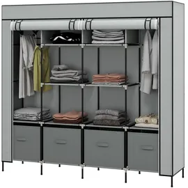Homcom Stoffschrank 166 x 169,5 x 42,5 cm Dunkelgrau