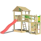 Jungle Gym Spielturm Fortress mit Rutsche und Wasseranschluss Grün/Rot