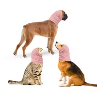 oUUoNNo Hundeschal für Hals- und Ohrenwärmer für Hunde, beruhigende Snood-Ohrabdeckungen für Haustiere zur Linderung und Pflege von Angstzuständen, Ohrenschützer für Hunde und Katzen (L, Rosa)