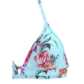 SUNSEEKER Triangel-Bikini-Top Damen hellblau-bedruckt Gr.42 Cup C/D