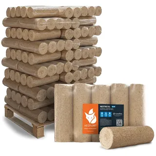 HEIZFUXX Holzbriketts Nestro XL Blue Weichholzbriketts Kaminbriketts Ofenbriketts Brennholz Brikett Gluthalter 10kg x 30 Gebinde 300kg / 1 Palette Paligo