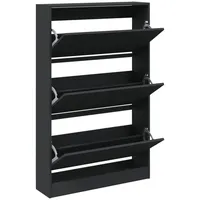 VidaXL Schuhschrank Schwarz 80x21x125,5 cm Holzwerkstoff