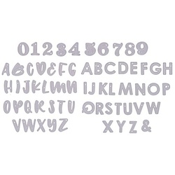 buttinette Stanzschablonen-Set "Buchstaben & Zahlen", 1,8 cm, 63-teilig