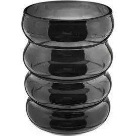 Mulex 2er Set Wave-Style Trinkgläser-Set in Schwarz Kaffeegläser Getränkebecher - 300 ml