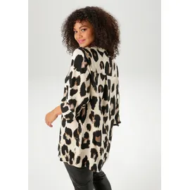 aniston plus Schlupfbluse mit Leoprint Beige 44
