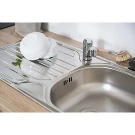 Respekta Economy Küchenzeile KB310ESGS 310 cm Grau-Eiche Sägerau