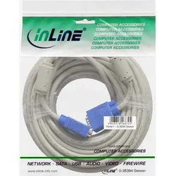 INLINE S-VGA Kabel, 15pol HD Stecker / Stecker, beige, 10m