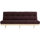 Karup Schlafsofa KARUP DESIGN "Lean 200 Schlafsofa, Gästebett, Sofa mit Futonmatratze", braun, B:200cm H:73cm T:100cm, Bezug: 80% Baumwolle, 20% Polyester, Sofas, Schlafsofa, Inkl. Futonmatratze, Liegefläche 130x200 cm, FSC zertifizierte Kiefer