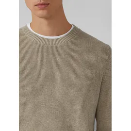 s.Oliver Strickpullover mit Crew Neck und Strukturmuster Beige XL