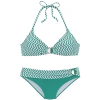 JETTE Triangel-Bikini, mit modischem Druck und Accessoires, grün