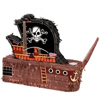 Boland 30967 - Pinata Piraten-Schiff, Größe 59 x 44 x 15 cm, Seeräuber, Boot, Geburtstag, Dekoration, Party-Spiel, Geschenk