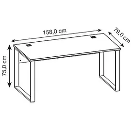 Germania Lioni Büromöbel-Set weiß, eiche