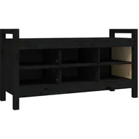 VidaXL Flurbank Schwarz 110x40x60 cm Massivholz Kiefer