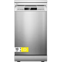 Midea MFD45S200X.1-IT Geschirrspüler, freistehend, mit 10 Decken, 8 Programme, LED-Display, Startvorwahl, Halblastfunktion, extra Trocknung, Edelstahl