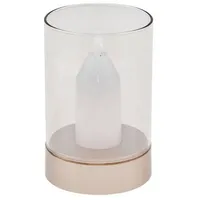 LINDBY LED-Akku-Tischleuchte Lumana, amber, Glas, dimmbar