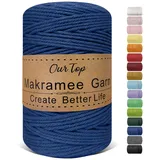 OurTop Premium Makramee Garn Seeblau, 3mm x 300m Macrame Cord Makramee Schnur Makramee Kordel, Garn für DIY Handwerk, Weben Dekoration, Hängepflanze Pflanze Aufhänger