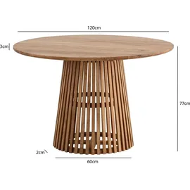 FineBuy Ø 120 cm braun