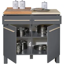 BASIC by Balculina Unterschrank Bilberry 100 x 90 x 60 cm Grau