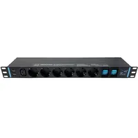Infitronic INSV1009 19 Zoll Steckdosenleiste 15-Fach USB LED, 1HE Rack-PDU vorne/hinten, 3680W 16A Stromverteiler mit Überspannungsschutz & C13 Kaltgerätebuchse für Netzwerkschrank, Schwarz