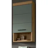 inn.furn Hängeschrank in Grün und Eiche 37 x 79 cm Shawn