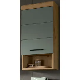 inn.furn Hängeschrank in Grün und Eiche 37 x 79 cm Shawn