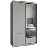 masseno Schwebetürenschrank VARO 120 x 205 x 60 cm Grau