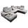 MID.YOU Wohnlandschaft Kunstleder 3-Sitzer Schwarz/Silber