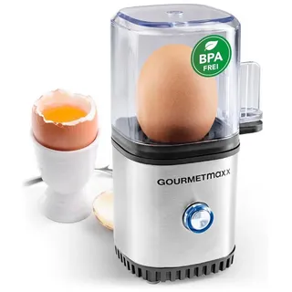GOURMETmaxx Eierkocher für 1 Ei + Messbecher + Eipicker Silber