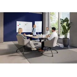 FRANKEN Whiteboard 120 x 90 cm, Schreibtafel X-tra!Line, lackiert, magnetisch, beschreibbar, trocken abwischbar, mit Aluminiumrahmen, Magnettafel