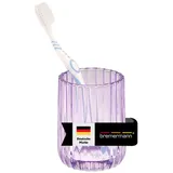 bremermann Zahnputzbecher aus Glas, Zahnbürstenhalter, Zahnputzglas lavendel | Gr.: onesize