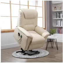 Homcom Aufstehsessel mit Massage und Liegefunktion, Schwarz (Farbe: Cremeweiß