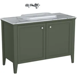 Vitra Valarte Einbauwaschtisch-Möbel-Set 65840 118x52x87,5cm, 2 Türen, Vintage grün/Waschtisch weiß hochglanz