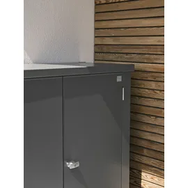 Biohort Terrassenschrank Romeo M 132 x 57 x 181 cm Quarzgrau-Metallic