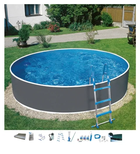 Rundpool MY POOL BWT "HYPE 7" Schwimmbecken Gr. Ø/B/H/L: 350 cm x Breite Höhe 120 cm x Länge, 11000 l, grau in verschiedenen Größen