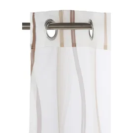 OTTO home Gardine OTTO HOME "Dimona" Gr. 5, beige (creme, schoko), B:140cm H:265cm, Voile, Polyester, Gardinen, Gardine, 2-er Set, transparent, Voile, Polyester, Wellen
