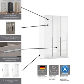 Rauch Drehtürenschrank »Kleiderschrank Schrank Garderobe AGORDO mit Dekor- oder Hochglanzfront«, (in zwei Griff-Farben mit Dekor- oder Hochglanzfront), mit Außenschubkästen, in 6 Breiten und 2 Höhen MADE IN GERMANY, grau