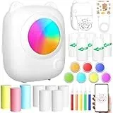 ZZXLOPEZ Mini Drucker, Tragbarer Fotodrucker Thermodrucker für Smartphone, Wireless mit Android & iOS, 14 Rollen Papier für Journal und Notizen