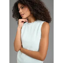 LAURA SCOTT Chiffonbluse mit Rüschen-Applikationen Blau 46