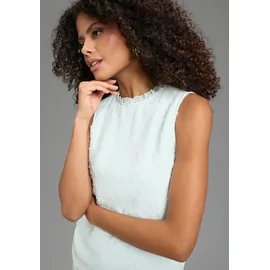 LAURA SCOTT Chiffonbluse mit Rüschen-Applikationen Blau 46