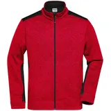 James & Nicholson Strickfleece Jacke – James & Nicholson Red-Melange/Black 6XL"