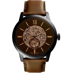 Automatikuhr FOSSIL "TOWNSMAN Automatic", braun, Armbanduhren, Herren, Armbanduhr, Herrenuhr, mechanische Uhr, Lederarmband