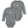 normani Outdoor Sports 2er Pack Baby Merino Body Langarm Auckland in Grau gestreift | Gr.: 98