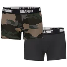 Brandit Textil Boxershorts woodland / schwarz M 2er Pack