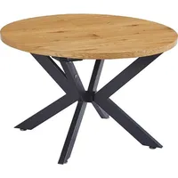 Home Deluxe Esstisch Rund AVENTURA inkl. Sternfuß - 120 x 120 cm Light Oak