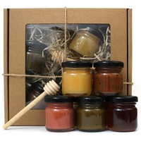 Satz von Honig - Honigsorten - Honing Set - 5x50g | Mehrblütenhonig | Honigtauhonig und Honig mit natürlichen Zusatzstoffen
