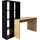 OTTO home Regal-Schreibtisch OTTO HOME "Triest, Computertisch mit Raumtrenner, Breite 156 cm", eichenfarben, schwarz, schwarz, eiche, B:156cm H:146cm T:59cm, Tische, Regalelement flexibel montierbar, 6 Fächer, Tischbreite 120 cm