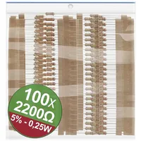 Quadrios 22P071 22P071 Kohleschicht-Widerstand Sortiment 2.2 k? axial bedrahtet 0.25 W 5 1 Set