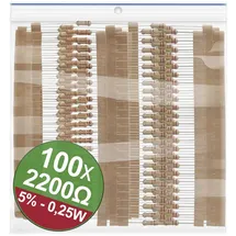 Quadrios 22P071 22P071 Kohleschicht-Widerstand Sortiment 2.2 k? axial bedrahtet 0.25 W 5 1 Set