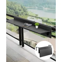 Vevor Balkontisch, 1220x300mm, klappbarer Balkonhängetisch, Klapptisch für den Außenbereich, 22 kg Tragkraft, passend für Geländer von 2,54 bis 15